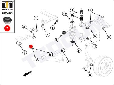 Silentblok wahacza TEDGUM 00054023 8D0511247