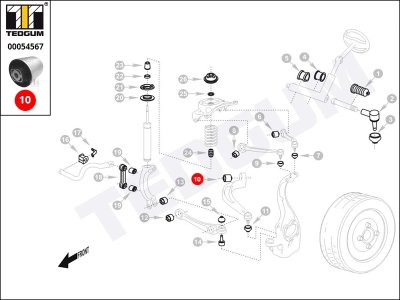 Silentblok wahacza TEDGUM 00054567 8K0407183A