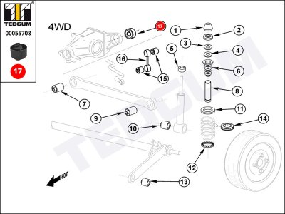 PODUSZKA TYLNEGO MOSTU AUDI