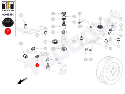 Silentblok wahacza TEDGUM 00059494 4A0407181A