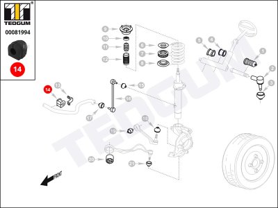 Poduszka stabilizatora TEDGUM 00081994 31351094556