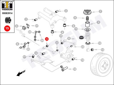 Tuleja wahacza tylnego TEDGUM 00083914 33321090746