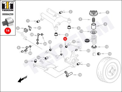 Silentblok zawieszenia TEDGUM 00084259 BMSB2201