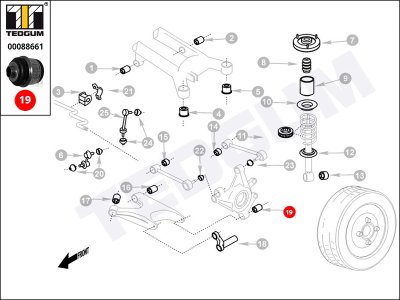 Silentblok wahacza TEDGUM 00088661 33321090504