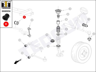 Poduszka stabilizatora TEDGUM 00089056 31351090300