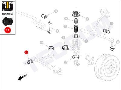 Silentblok wahacza TEDGUM 00127953 
