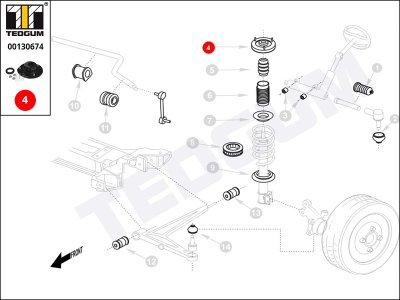 Poduszka amortyzatora TEDGUM 00130674 4766116AA