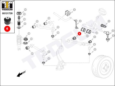Silentblok wahacza TEDGUM 00131739 04782581AB