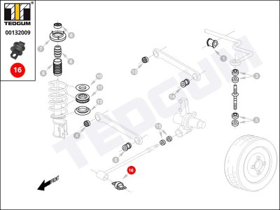 Silentblok wahacza TEDGUM 00132009 99201D