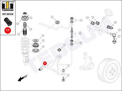 Silentblok wahacza TEDGUM 00136558 