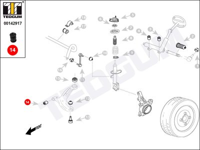 Silentblok wahacza TEDGUM 00142917 3520V0