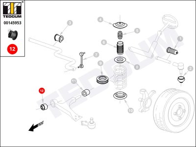 Silentblok wahacza TEDGUM 00145953 96110483