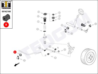 Poduszka stabilizatora TEDGUM 00162168 4243170B30
