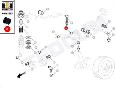 Silentblok wahacza TEDGUM 00163295 54506B9500