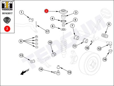 Poduszka amortyzatora TEDGUM 00163817 96225638