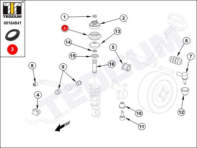 Poduszka amortyzatora TEDGUM 00164841 94580341