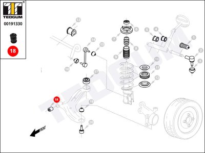 Silentblok wahacza TEDGUM 00191330 
