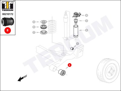 Silentblok tylnej belki TEDGUM 00210172 50700796