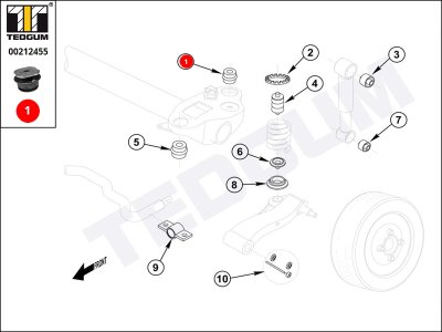 PODUSZKA BELKI TYŁ TEDGUM 00212455 7756218 FIAT