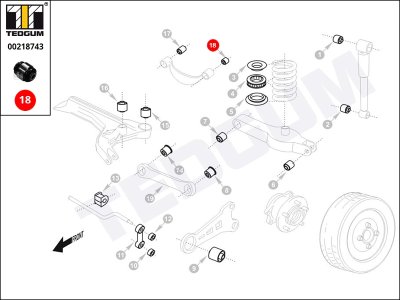 Silentblok drążka poprzecznego TEDGUM 00218743 423008