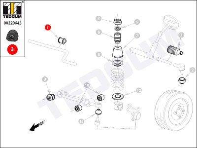 Poduszka stabilizatora TEDGUM 00220643 83BB5484BH