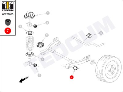 Silentblok wahacza TEDGUM 00221065 1016439