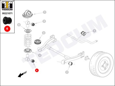 Tuleja amortyzatora TEDGUM 00221071 1046433