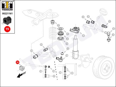 Poduszka stabilizatora TEDGUM 00221161 95VW58489AB