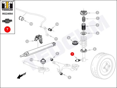 Tuleja amortyzatora TEDGUM 00224004 83BB18K036