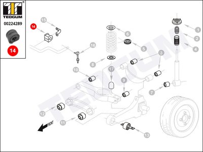 Poduszka stabilizatora TEDGUM 00224289 1073249