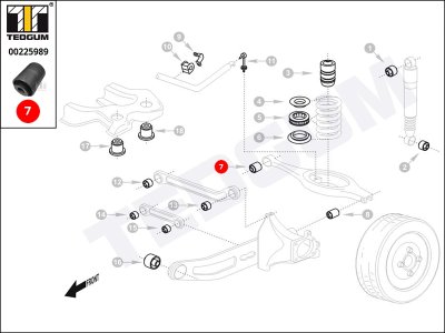Silentblok drążka poprzecznego TEDGUM 00225989 1214290