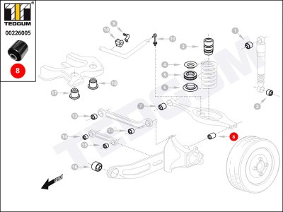 Silentblok drążka poprzecznego TEDGUM 00226005 6761093