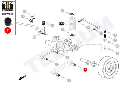 Silentblok drążka wzdłużnego TEDGUM 00226069 1954794