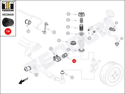 Silentblok wahacza TEDGUM 00226628 1344966