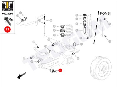 ŚRUBA WAHACZA TYLNEGO WZDŁUŻNEGO FORD