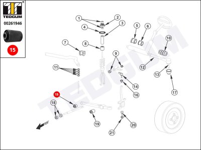 Silentblok wahacza TEDGUM 00261946 51393SA5003