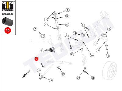 Silentblok wahacza TEDGUM 00262634 51393SM401