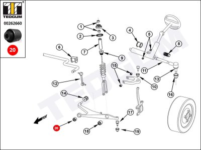 Silentblok wahacza TEDGUM 00262660 51392SR3024