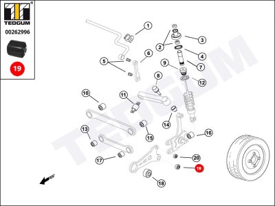 Silentblok wahacza TEDGUM 00262996 