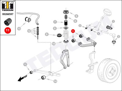 Silentblok wahacza TEDGUM 00266597 51455SH3005
