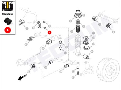 Guma łącznika stabilizatora TEDGUM 00267257 52316SP0000