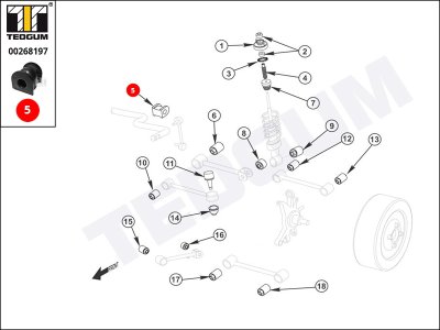 Poduszka stabilizatora TEDGUM 00268197 52306SDAA01