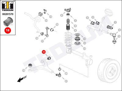 Silentblok wahacza TEDGUM 00281570 545512H000