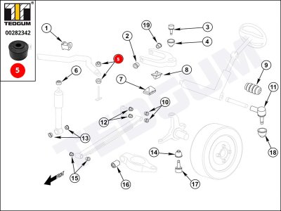 Poduszka stabilizatora TEDGUM 00282342 5471643160