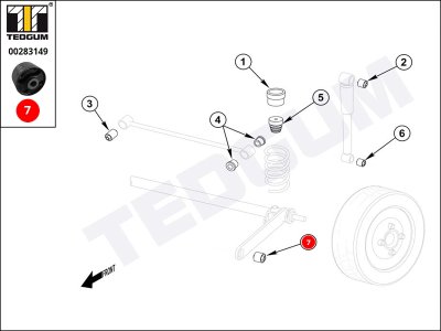 Silentblok tylnej belki TEDGUM 00283149 5554102001