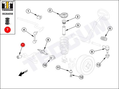 Silentblok wahacza TEDGUM 00284058 5455128000