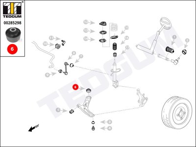 Silentblok wahacza TEDGUM 00285298 545842E000