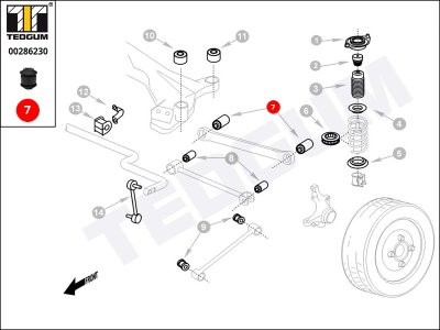 Silentblok drążka poprzecznego TEDGUM 00286230 5277325000
