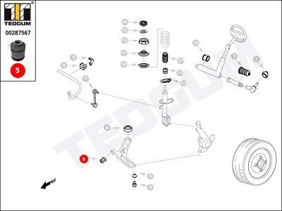 Silentblok wahacza TEDGUM 00287567 545511C000
