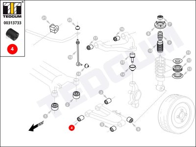 Silentblok wahacza TEDGUM 00313733 133246
